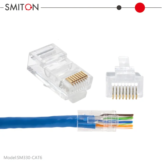 Connettore passante per spina Ethernet 8p8c Ez RJ45 UTP Cat 6